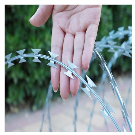 Alambre Espino Galvanizado Rollo de alambre helicoidal de afeitar de acero inoxidable, cercado de alambre de púas de acero inoxidable cifrado en espiral, alambre concertina de afeitar enrollable (col