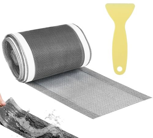 ZONJIE Haarsieb Dusche, 100 mm x 10 m Einweg-Abflusssieb Abfluss-Haarfänger, Einweg-Duschabfluss, Netz-Abflusssieb mit Kunststoffspatel für Badewanne, Küche, Badezimmer