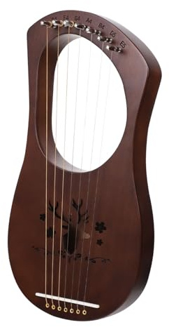 BESTonZON Holzharfe im Antiken Stil Harfe mit Warmem Klang Leierharfe als Saiteninstrument für Musikliebhaber Zufällige Farbe