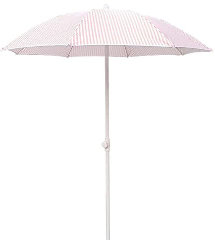 Outdoor Parasol Parasol de Parasol de Plage extérieur de 1,4 m et Parapluie à Rayures Blanches, Parasol Vintage, sans Base, pour Jardin, Plage, Balcon