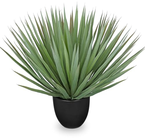 Briful Artificial Agave Plant – 18.1 Tall Faux Agave Plants in Black Pot, Realistic Fake Agave Plants for Indoor and Outdoor Decor, Artificial Plants for Home, Office, Patio, Garden Decoration