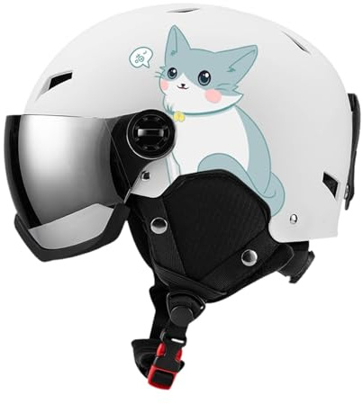 predolo Casque de Ski, Protection de Tête Absorbant La Transpiration avec Accessoires Grand Angle, Lunettes de Ski, Visière Intégrée pour Skieurs en Extérieur