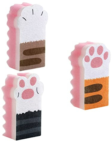 Ipetboom 3Pcs Cat Claw Sponge Dishwashing Sponge Thickened Lightweight Strong and Stable Scrubber for Kitchen Cleaning