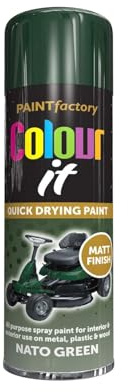 PNJB Nato Green Matt Spray Paint, Quick Drying, Excellent Coverage for Metal, Wood, Plastic, Aerosol Spray, Lightweight and Portable, 250ml (1PCS)