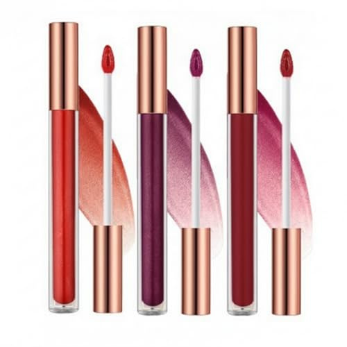 3pcs Ensemble de Huile à Lèvres Hydratants et Longue Durée, Hydrating Lip Glow Oil Rouge à Lèvres Liquide Brillant et Teinté, Lip Plumper Gloss Nourrissant pour Soins des