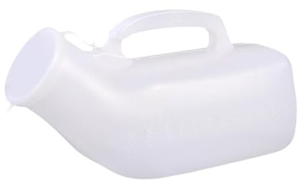 Sharplace Bottiglia per Orinatoio Maschile, Bottiglia per Pipì per Orinatoio Maschile con Maniglia Del Coperchio, Vasino per Uomo a Prova di Perdite Da 1200 Ml, Bianco