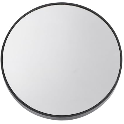 Gatuida 3, 5 Pulgadas Espejo con Ventosas Redondo 15x de Maquillaje | Abs y Vidrio, Alta Definición y Portátil, para Baño y Hogar, Negro
