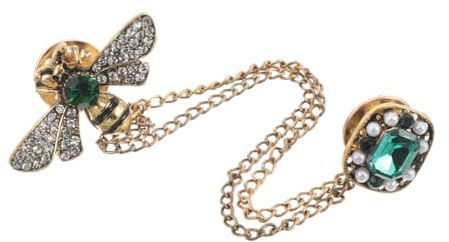Broche Abeille à Pompon en Alliage de Zinc et Cristaux, Style Vintage | Design Élégant, Style Léger et Polyvalent, Bijou pour Femmes et Hommes