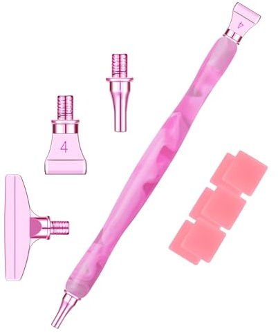 Sttargxing Diamond Painting Art Drill Pen Kit with Screw Steel Metal Tip Nibs Placers Tool Accessories,1PCS Diamond Art Pen and 3 PCS Metal Tips,Ergonomic Diamond Art Pen for 5D Diamond Paint DIY