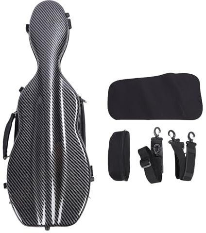 POENVFPO 4/4-Geigenkoffer mit Luftfeuchtigkeitsmesser, Leichter Kofferrucksack aus Kohlefaser für Violine in Voller Größe, Gepolsterter Schutz mit 2 Verstellbaren Schultergurten