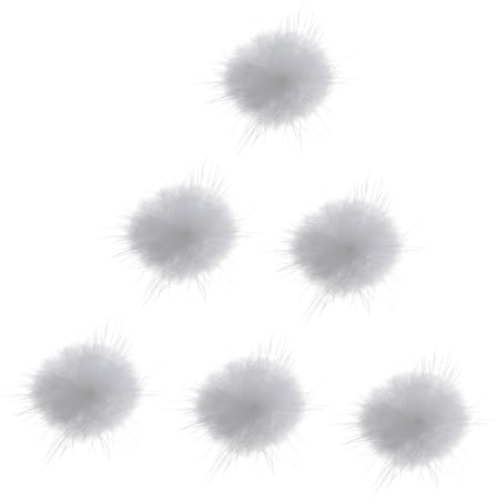 PHENOFICE 6 Piezas de Decoraciones para Uñas Pompones de Peluche Blancos Magnéticos y Desmontables para Nail Art Creativo