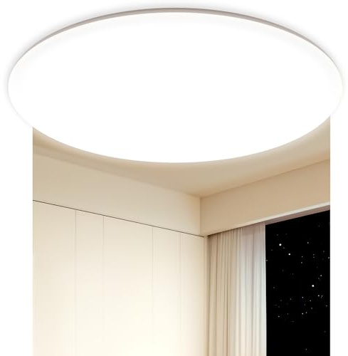 Swoieltr Plafoniera LED 30CM 24W 2800 Lumen Impermeabile IP54 Plafoniera a LED Ultrasottile 4000K Adatta per Soggiorni Bagni Camere da Letto Cucine e Uffici