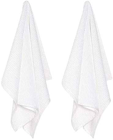 Now Designs Ripple Cotton Dish Towels White 18 x 28in, Set of 2