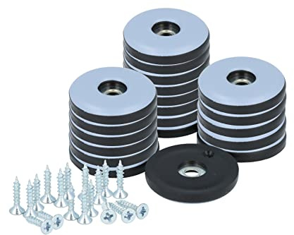GLEITGUT 20 x Teflongleiter zum Schrauben 30 mm PTFE Möbelgleiter rund 5 mm stark