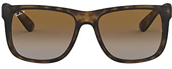 Ray-Ban RB4165 Justin Rectangular Polarized Sunglasses, Rectangular, 865/T5