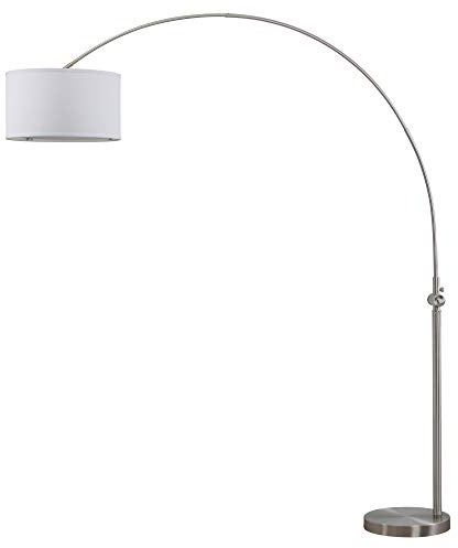 SAFAVIEH Lighting Collection Ascella Contemporary Modern Farmhouse Nickel 86-inch Living Room Bedroom Home Office Arc Floor Lamp (LED Bulb Included)