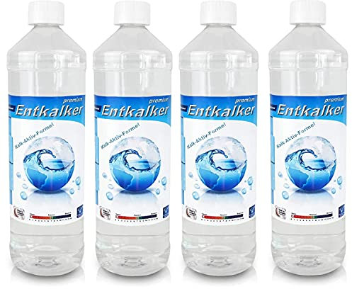RedFOX24 Premium Flüssigentkalker - Entkalker - mit Zitrusduft - für Kaffeevollautomaten, Espressomaschinen, Wasserkocher etc. - 4 x 1 Liter Behälter