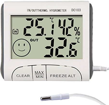 XCSSKG Waterproof Digital Kitchen Refrigerator Thermometer Fridge Freezer Max/Min Temperature Sensor Meter With Hanging Hook