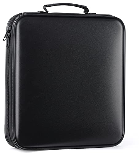 DVD Storage CD Case Holder: Fanspack 160 Capacity CD Sleeves Black Disc Cases Binder for Car - Protective CD Hard Organizer Box - Large DVD Wallet for Movie/Music/Game & Portable CD Book