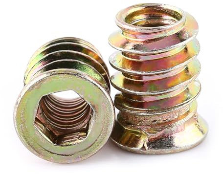 20pcs Carbon Steel Innensechskantmuttern mit Gewinde für Holzmöbel(M6 * 15mm)