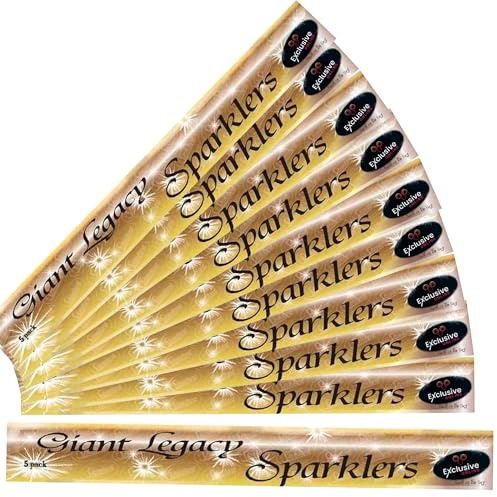 EXCLUSIVE ONLINE Giant Cosmic Sparklers 40cm (16) for Birthdays, Weddings, Baby Shower, Halloween, New Year and Christmas 40 Packets (200 pieces)