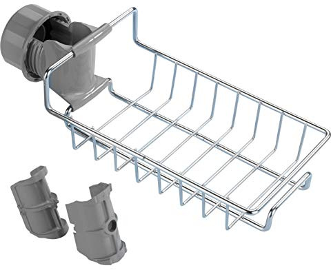 WENKO Maximex Duschablage Edelstahl, montierbar ohne bohren an die Duschstange, 23 x 7 x 10,5 cm