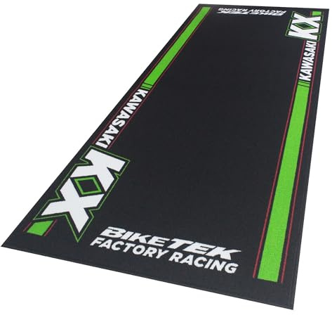 Biketek Tappetino da garage per auto, serie 5, adatto per moto da cross Kawasaki KX, 190 x 80 cm
