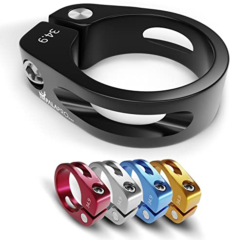 IMPALAPRO Bike Cierre Sillín - Abrazadera Tija Sillín Bicicleta - Abrazadera para Silla de Bicicleta - Cierre Tija Sillin Bici - Bicicleta Montaña (Negro, 34,9mm)