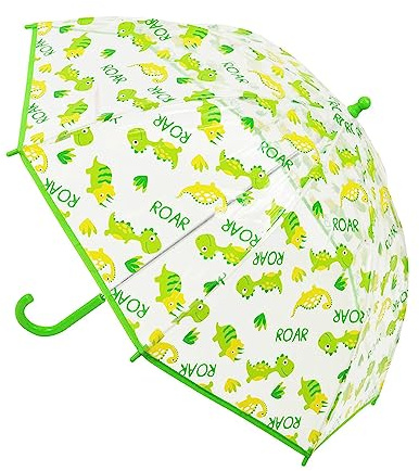 Childrens Dinosaur Green Dome Umbrella Brolly