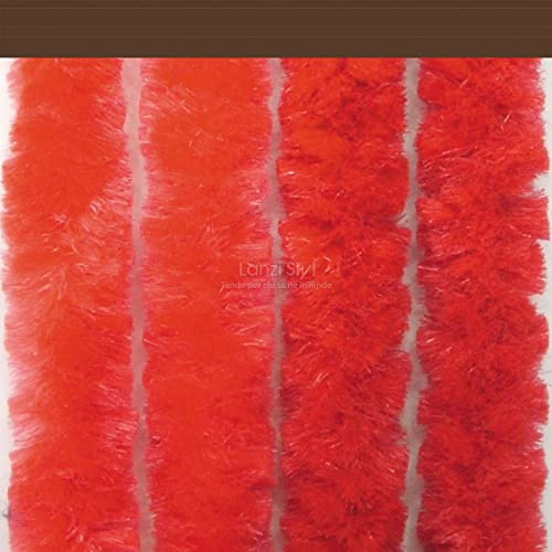 Tenda antimosche Moschiera Ciniglia Extra vellutata ø42 mm, Vari colori/misure, Porte esterne/interne, Divisori, Negozio, Camper ottima Schermatura 100% MADE in ITALY (120 x 230H cm, Rosso 23)