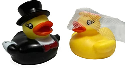 Badeenten Brautpaar Quitsche 2 Entchen, Paar in PVC Geschenkbox