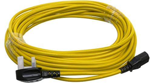 Paxanpax PSA682 Vacuum Cleaner Yellow Power Cable & 13A Plug Assembly for Karcher T7/1, T9/1, T10/1, T12/1, T12/1ADV Series Vacuum Cleaner (12 Metre)
