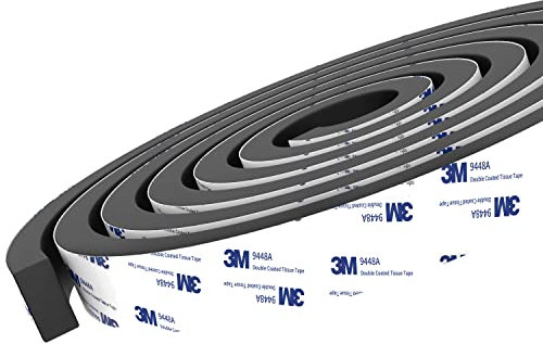 Tapel Dichtungsband Selbstklebend Mit 3M 9448 Klebstoff - Superstarke Versiegelung Schaumstoffband Türdichtung Fenster, Gummidichtung für Schalldämmung - 6mm(W) x 3mm(T) - 2 Rollen Gesamtlänge 4m