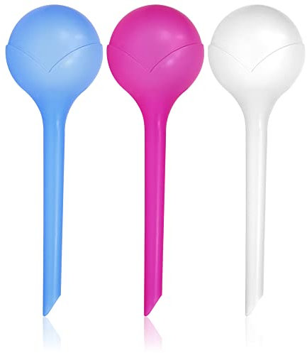 com-four® 3X irrigazione Automatica per Piante d'appartamento - distributore d'Acqua per Piante - Sfera d'irrigazione per irrigazione di Fiori - hydrospikes (03 Pezzi - Colorati)
