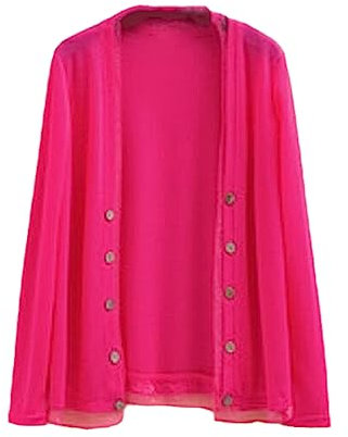 Rfmfkkg Strickjacke Damen Langarm Strickpullover Schal Lässige Strickjacken Knopf Einfarbig Rose XXL