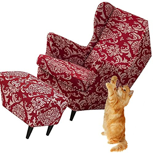 3 Teilig Ohrensessel Überzug Mit Ottomane Schonbezug Tiger Stuhlbezug Mit Armlehne Ohrensessel Schonbezüge Stretch Sessel Überwürfe Ohrensesselbezüge Bezug Sesselhusse Tiger Stuhlbezug ( Color : #74 )
