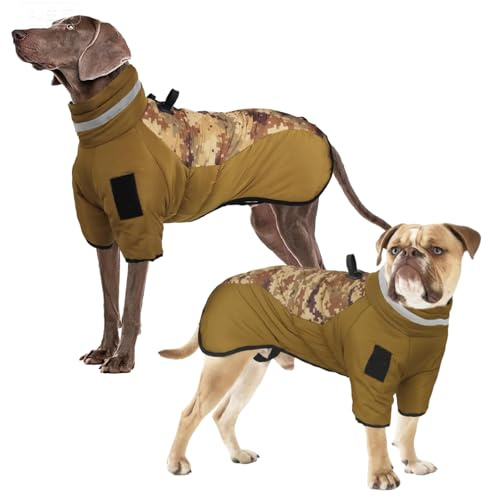 Reflektierend Große Hundejacke, Winter wasserdichte Wasserdichter Warme Jacke Hundemantel, 2 Bein Hundesportweste Skianzug Hundebekleidung mit D-Ring für Outdoor-Freizeittraining, Sport und Jagd, 6XL