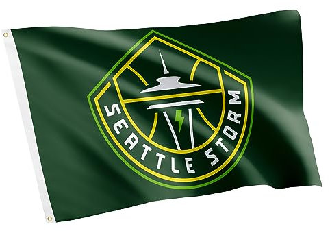 Seattle Storm Flag Team WNBA Women's National Basketball Association 100% Polyester Indoor Outdoor 3ft x 5ft Flag (Dark Green)