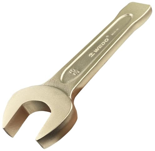 WEDO Nicht funkelnd Schlag Offenes Ende Schraubenschlüssel - 17mm,Maulschlüssel aluminium bronze,Länge 125mm,Einmaulschlüssel,15° Winkel,Korrosionsschutz,BAM/FM-Zertifikat