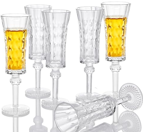 Glsairy Cordial Glasses with Stem, Crystal Fancy Shot Glasses - Set of 6 | Limoncello Glasses | Sherry | Liqueur 1.5 oz / 45 ml