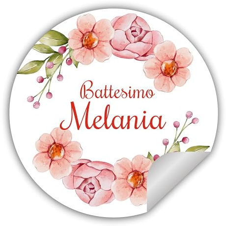 Mr Pubblicià - n. 100 Adesivi nascita, battesimo, compleanno, Stampa Inclusa - personalizzati - Tag- PERSONALIZZALO QUI con nome data, etichette adesive