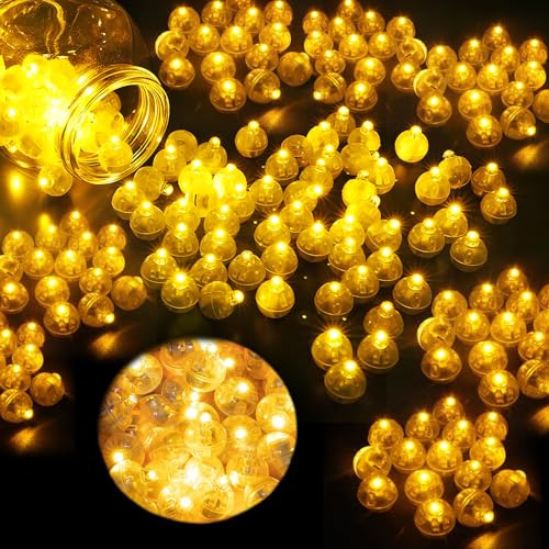 Frasheng 120 Stück LED Ballons Lichter, Runde LED Ballons Lichter, Mini LED Lichter Leuchtkugeln, Warme Farbe Blinkende Party Licht für Karneval, Geburtstag, Hochzeit, Bar Klub Dekoration