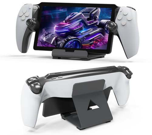 EJGAME Tablet Desktop Stand Compatible with ROG Ally X/PlayStation Portal/Steam Deck,Desktop Handheld Game Console Holder with Anti-Slip Silicone Pad (Black)