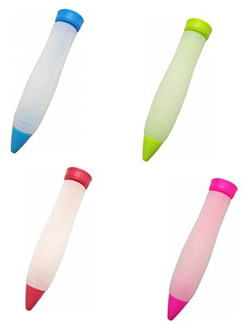 Tassety 4 x Dessert-Dekorationsstift, Silikon, Lebensmittelschreiber, Creme-Spritzguss-Werkzeug, Kuchen-Back-Dekorationswerkzeug