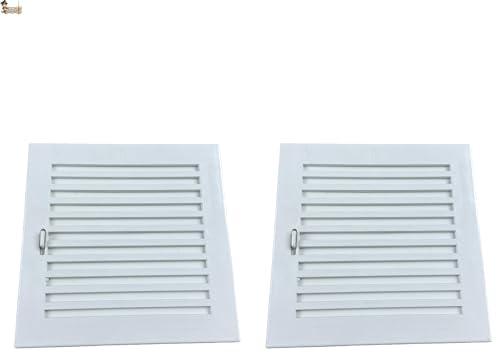 BricoLoco.com Rejilla ventilación con cierre regulable. 15 cm. ¡Pack 2 uds.! Empotrable pared o techo. Baño, cocina. Mini persiana de lamas móvil para abrir o cerrar el paso del aire (2, 15x15cms)