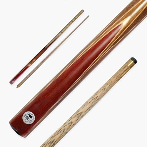PRO147 FALCON 2 Piece Centre Joint Traditional Matching Ash Snooker Pool Cue with Machine Spliced Butt Featuring Genuine Splices and Veneers and 9.5mm Leather Tip