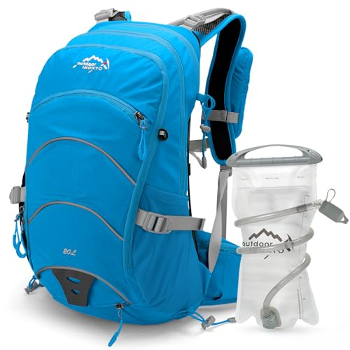 IX INOXTO Trinkrucksack, 20 l, Wanderrucksack, interner Rahmen, Rucksack mit 2 l Trinkblase und Regenschutz, für Radfahren, Camping, Jagd, für Männer und Frauen