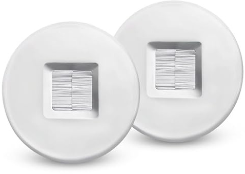2 Pack Screw less Brush wall plate cable pass through with Brackets - In Wall Cable Management kit - Snap-on Single Gang Wall Cover Plate for Low Voltage Cables - TV Cord Hider for Wall Mounted TV