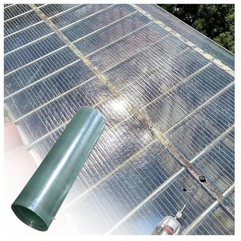 UHEKC Panneaux de Toit Isolés pour Serre Feuille Polycarbonate, Plaque de Remplacement 0,8mm Tole Ondulee Transparente, Marquise Porte D'entree Auvent(1.2x1m/3.94x3.28ft)