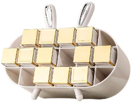 Almacenamiento de lápiz labial, vitrina de lápiz labial, caja organizadora de brillo de labios con 14 ranuras, organizador de esmalte de uñas, soporte de maquillaje, vitrina de almacenamiento de